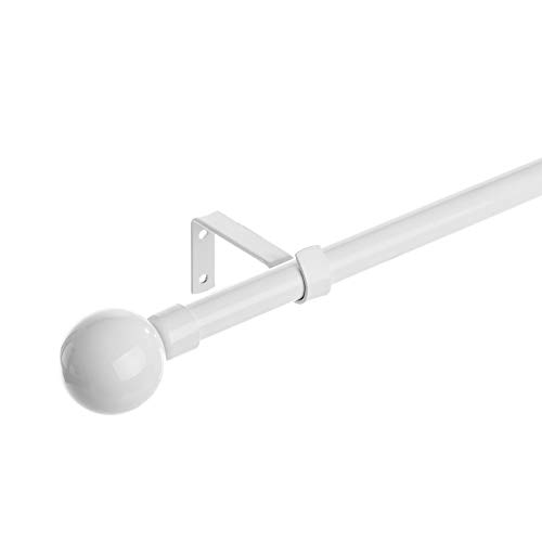 Barra Cortina Extensible Blanca de Metal de 120 a 210 cm - LOLAhome Barra Cortina Extensible Blanca de Metal de 120 a 210 cm - LOLAhome