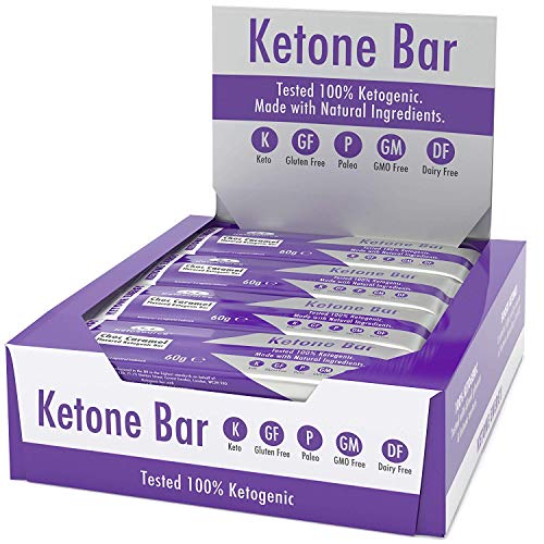 Barra De Cetonas (Caja De 12 Barras) | Snack Bar Ketogénico | Contiene C8 MCT Aceite Puro | Paleo & Keto | Sin Gluten | Sabor Caramelo De Chocolate | Ketosource® Barra De Cetonas (Caja De 12 Barras) | Snack Bar Ketogénico | Contiene C8 MCT Aceite Puro | Paleo & Keto | Sin Gluten | Sabor Caramelo De Chocolate | Ketosource®