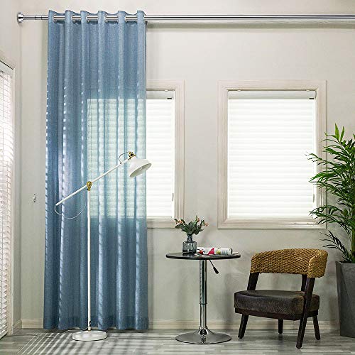 Barra de Cortina de Ducha Extensible 120-210CM, SimpleHome Barra de Cortina de Tensión Sin Taladrar en Acero Inoxidable, Nunca se óxida y Antideslizante, para Baño, Cocina, Armario