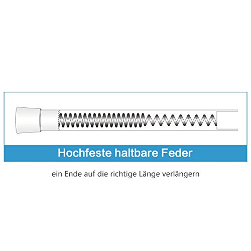 Barra de cortina extensible, de acero inoxidable, resistente y duradera, color blanco, 82 zu 150 cm Barra de cortina extensible, de acero inoxidable, resistente y duradera, color blanco, 82 zu 150 cm
