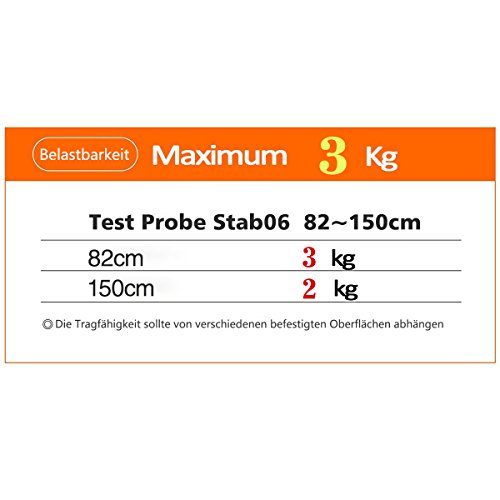 Barra de cortina extensible, de acero inoxidable, resistente y duradera, color blanco, 82 zu 150 cm Barra de cortina extensible, de acero inoxidable, resistente y duradera, color blanco, 82 zu 150 cm