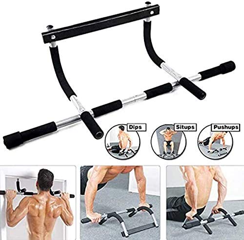 Barra de dominadas para montar en la pared, equipamiento de fitness para hacer ejercicio en casa, color negro, tamaño talla única