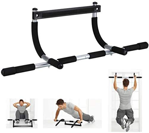 Barra de dominadas para montar en la pared, equipamiento de fitness para hacer ejercicio en casa, color negro, tamaño talla única