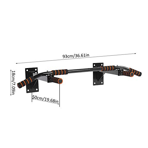 Barra de Dominadas y Flexiones, Barra de Tracción Montada en La Pared, Carga Máximo 200Kg, Pull Up Bar para Entrenamiento en casa, Gimnasio