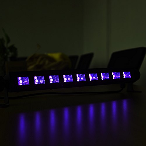 Barra de Luz UV Led, Lacyie 27W 9LED UV Barra Etapa Ultravioleta Luz de Discoteca Fijación Giratoria Botón Encendido Apagado En Cable de Alimentación para Boda Disco Partido Bar Halloween y Navidad