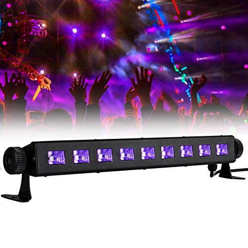 Barra de Luz UV Led, Lacyie 27W 9LED UV Barra Etapa Ultravioleta Luz de Discoteca Fijación Giratoria Botón Encendido Apagado En Cable de Alimentación para Boda Disco Partido Bar Halloween y Navidad