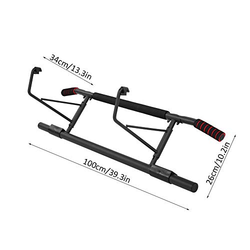 Barra de Tracción para Puerta Plegable, 100 x 26 x 34 cm, Pull Up Bar, Barra de Dominadas del Hogar sin Tornillos, Carga 150 kg