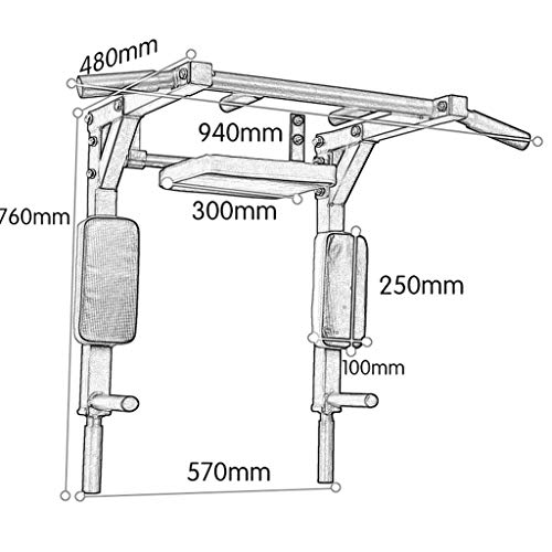 Barra Horizontal Dispositivo Pull-up Multifuncional Barra Horizontal Interior Pared de la casa punzonado de Pared Fija Barras paralelas Equipos de Gimnasia artículos Deportivos Ejercicio en el hogar