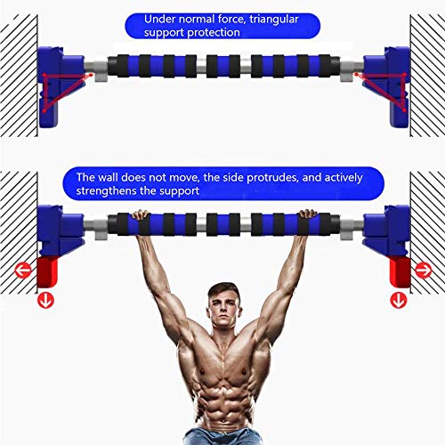 Barra horizontal en la puerta Ajustable Pull Up Bar Pull-Up Bar horizontal interior, equipo de acero inoxidable de acero inoxidable no perforado, barra superior especial for gimnasio, carga de carga 5