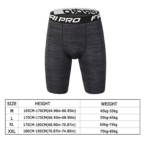 Barrageon Pantalón Corto Tight de Comprensión para Hombre Mallas de Deportivos Secado Rápido para Ejercicio Gimnasio Cross Training Correr Baloncesto Jogging-L