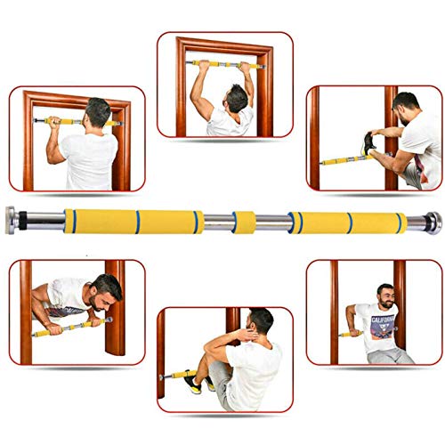 Barras De Dominadas 62-100CM Puerta Ajustable Barra De Tracción Mango De Esponja Sin Tornillo Sin Perforación Barra Horizontal Equipo De Fitness Para El Hogar Para Ejercicio De Gimnasio En Casa