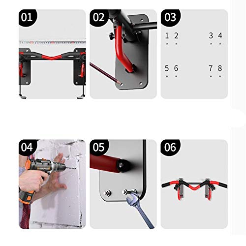 Barras Paralelas Montado en la pared del Pull-Up barras de plegado Resistencia venda del ejercicio de barra fija for de interior casero del entrenamiento Empuja Hacia Arriba el Soporte Parallette