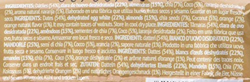 Barrita Energética 100% natural - Alta en proteínas - Almendras, Naranja y Chía (50g) - Pack Ahorro de 15 Barritas