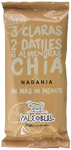 Barrita Energética 100% natural - Alta en proteínas - Almendras, Naranja y Chía (50g) - Pack Ahorro de 15 Barritas