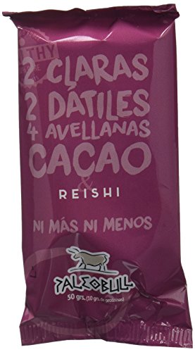 Barrita Energética 100% natural - Alta en proteínas - Avellanas, Cacao y Reishi (50g) - Pack Ahorro de 15 Barritas