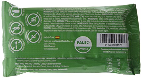 Barrita Energética 100% natural - Alta en proteínas - Manzana Vegana (55g) - Pack Ahorro de 15 Barritas