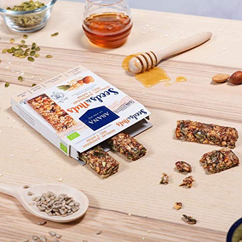 Barritas Ecológicas de Semillas y Frutos Secos. Bajas en Azúcar. Altas en Fibra y Proteínas. Vegetarianas. Snack Saludable. Pack de 12 Unidades de 25 g Cada Una Barritas Ecológicas de Semillas y Frutos Secos. Bajas en Azúcar. Altas en Fibra y Proteínas. Vegetarianas. Snack Saludable. Pack de 12 Unidades de 25 g Cada Una