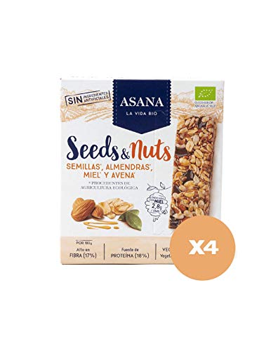 Barritas Ecológicas de Semillas y Frutos Secos. Bajas en Azúcar. Altas en Fibra y Proteínas. Vegetarianas. Snack Saludable. Pack de 12 Unidades de 25 g Cada Una Barritas Ecológicas de Semillas y Frutos Secos. Bajas en Azúcar. Altas en Fibra y Proteínas. Vegetarianas. Snack Saludable. Pack de 12 Unidades de 25 g Cada Una