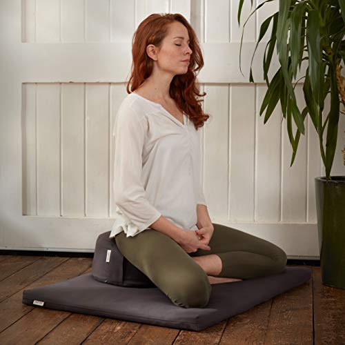 basaho Zabuton Estera de Meditación | Algodón Orgánico (Certificación Gots) | Relleno de Fibra de Lana Reciclada | Colchoneta de Meditación (Borgoña Tibetano) basaho Zabuton Estera de Meditación | Algodón Orgánico (Certificación Gots) | Relleno de Fibra de Lana Reciclada | Colchoneta de Meditación (Borgoña Tibetano)