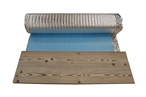 Base Aislante FOAM7 - MOISTURE 3.0 de 3mm. Rollo 20m2. Mejor Aislante Acústico Antihumedad para Tarimas y Parquet; Subsuelo Protección Metalizada. Cubre la humedad e irregularidades. PE Ecológico