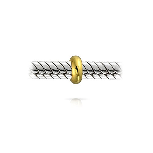 Basico Sencilla Placa De Oro 14K Plata Cordón Tope Separador Abalorios para Mujer Centro De Goma Encaja Pulsera Europea Basico Sencilla Placa De Oro 14K Plata Cordón Tope Separador Abalorios para Mujer Centro De Goma Encaja Pulsera Europea