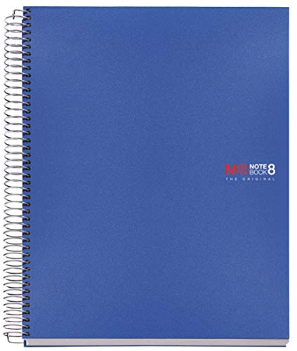 Basicos Mr 42004, Cuaderno A4 con Tapa de Polipropileno, 200 hojas, 5 mm, Azul Basicos Mr 42004, Cuaderno A4 con Tapa de Polipropileno, 200 hojas, 5 mm, Azul