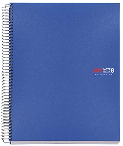 Basicos Mr 42004, Cuaderno A4 con Tapa de Polipropileno, 200 hojas, 5 mm, Azul