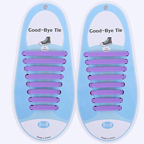 BASSK - Encaje de silicona perezoso impermeable elástico sin lavado con cordones deportivos ocasionales para niños y adultos, 16 piezas a Talla única BASSK - Encaje de silicona perezoso impermeable elástico sin lavado con cordones deportivos ocasionales para niños y adultos, 16 piezas a Talla única