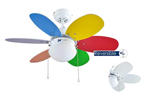 Bastilipo Caleta Ventilador de Techo con Luz E27, 60 W, Blanco, 75 x 32 cm Bastilipo Caleta Ventilador de Techo con Luz E27, 60 W, Blanco, 75 x 32 cm