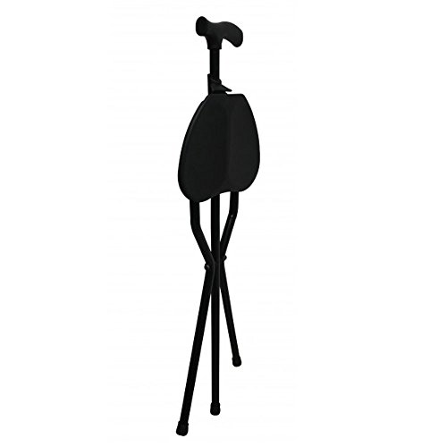 Bastón con asiento, Patas trípode, Colo negro, Aguanta hasta 100 kg, Aluminio muy resistente, Ligero, Ideal para personas mayores, Para senderistas, Para largas jornadas de paseo, Con puño derby Bastón con asiento, Patas trípode, Colo negro, Aguanta hasta 100 kg, Aluminio muy resistente, Ligero, Ideal para personas mayores, Para senderistas, Para largas jornadas de paseo, Con puño derby