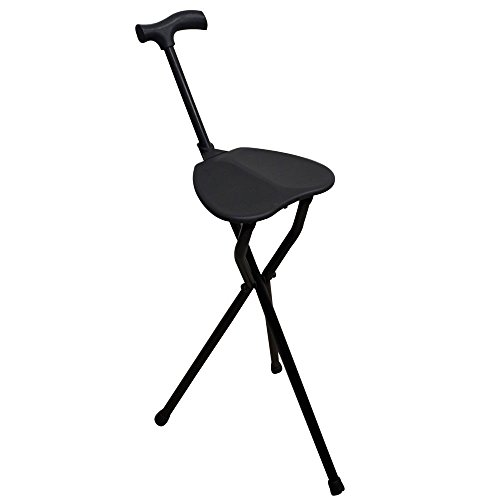 Bastón con asiento, Patas trípode, Colo negro, Aguanta hasta 100 kg, Aluminio muy resistente, Ligero, Ideal para personas mayores, Para senderistas, Para largas jornadas de paseo, Con puño derby Bastón con asiento, Patas trípode, Colo negro, Aguanta hasta 100 kg, Aluminio muy resistente, Ligero, Ideal para personas mayores, Para senderistas, Para largas jornadas de paseo, Con puño derby