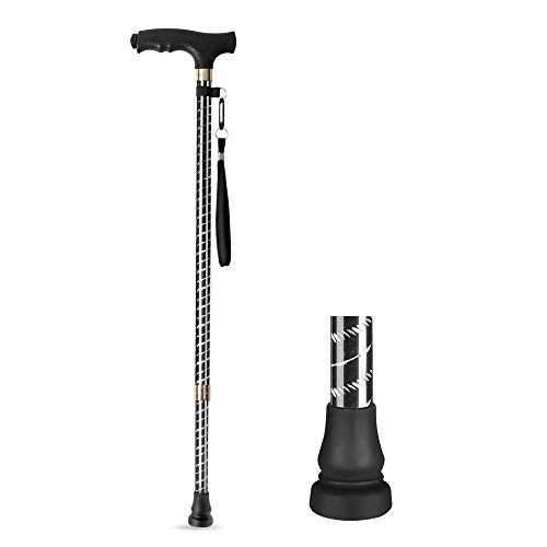 Baston para muje y hombre, OOCOME Baston anciano regulable 60-94CM Bastón de Caminar Bastónes adulto altura regulables aluminio baston con luz LED muletas bastón soporta 115kg