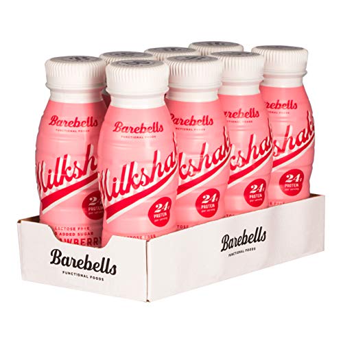 Batido de proteínas Barebells sabor fresa (8 Botellas x 330 ml), alto contenido de proteínas. Sin azúcares añadidos y sin lactosa, 24 g de proteínas. Delicioso sabor cremoso