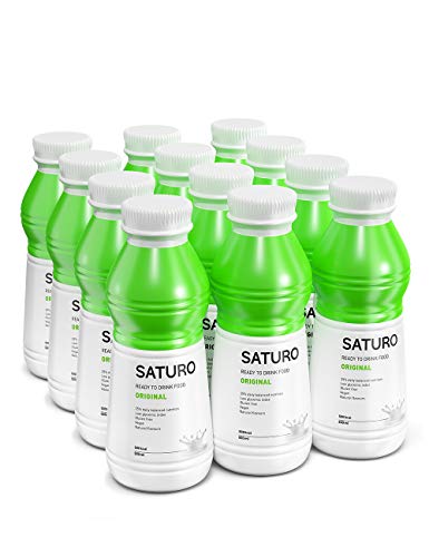 Batido Sustitutivo Saturo - Comida Sana Preparada y Vegana con Proteínas Isolate (Original, 12 x 500 ml)