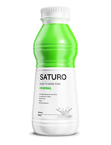 Batido Sustitutivo Saturo - Comida Sana Preparada y Vegana con Proteínas Isolate (Original, 12 x 500 ml)
