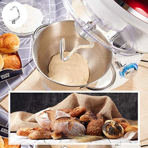 Batidora Amasadora, Freihafen Amasadora para Repostería (1400 W, 6 Velocidades, con Bol de Acero inoxidable de 5,5 L, Amasador, Batidor, Varillas y Protección para Salpicaduras) Rojo/Blanco Batidora Amasadora, Freihafen Amasadora para Repostería (1400 W, 6 Velocidades, con Bol de Acero inoxidable de 5,5 L, Amasador, Batidor, Varillas y Protección para Salpicaduras) Rojo/Blanco