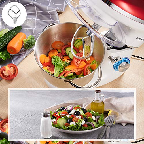 Batidora Amasadora, Freihafen Amasadora para Repostería (1400 W, 6 Velocidades, con Bol de Acero inoxidable de 5,5 L, Amasador, Batidor, Varillas y Protección para Salpicaduras) Rojo/Blanco Batidora Amasadora, Freihafen Amasadora para Repostería (1400 W, 6 Velocidades, con Bol de Acero inoxidable de 5,5 L, Amasador, Batidor, Varillas y Protección para Salpicaduras) Rojo/Blanco