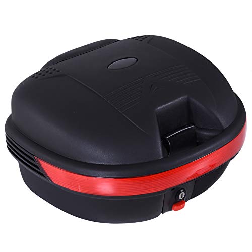 Baúl Moto Universal 30L + Llaves y Accesorios Equipaje Caja de Moto Topcase Casco para Motocicleta Ciclomotores Scooter