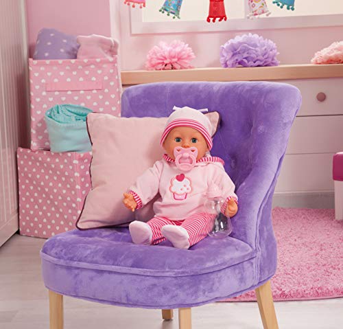 Bayer Design- Muñeca bebé 38 cm, Las Primeras Palabras, con chupete y botellín, Color rosa (93816AA) , color/modelo surtido