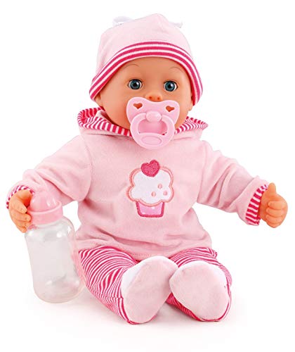 Bayer Design- Muñeca bebé 38 cm, Las Primeras Palabras, con chupete y botellín, Color rosa (93816AA) , color/modelo surtido Bayer Design- Muñeca bebé 38 cm, Las Primeras Palabras, con chupete y botellín, Color rosa (93816AA) , color/modelo surtido