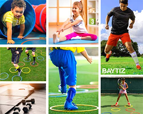 Baytiz | 13 Aros de Agilidad + Bolsa de Transporte - Entrenamiento para la Coordinación y Velocidad - Regalo para Fútbol Deporte Juego de Niños Mochita Supuesto Setos Almohadillas Tàcticas Entrenador