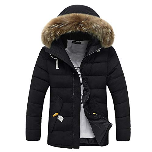 BaZhaHei Hombre Invierno Cazadoras De Plumas Calor Grueso Manga Larga Encapuchado Chaquetas Acolchado Hombre Inverno Chaqueta Acolchada con Capucha De Pelo Espesar Cálido para hoombre