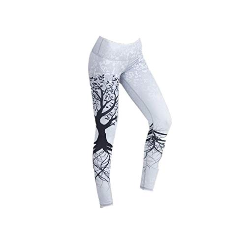 BaZhaHei Mujer Pantalones Largos Deportivos Patrón de árbol Leggings para Running Yoga y Ejercicio Mallas Deportivas ImpresióN De áRbol Deporte Fitness Gym Pantalon EláSticos Running