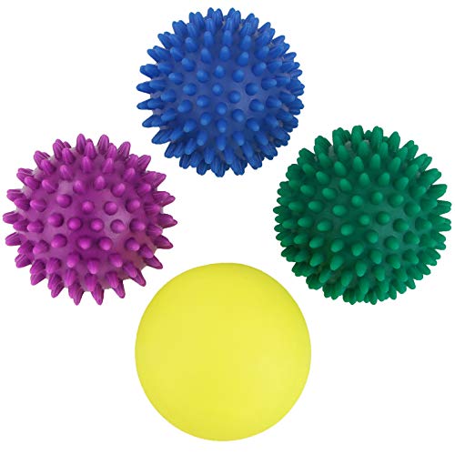 BB Sport Bolas de Masaje Set de 4 con Diferentes Tipos de dureza Pelotas de Masaje con Pinchos BB Sport Bolas de Masaje Set de 4 con Diferentes Tipos de dureza Pelotas de Masaje con Pinchos
