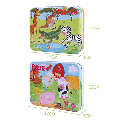 BBLIKE Puzzles de Madera 112 Piezas, Animales Rompecabezas de Madera Puzzles Infantiles 3 4 5+ años, Habilidad motora Fina Juego de Regalo Educativo Preescolar de Aprendizaje temprano para niños