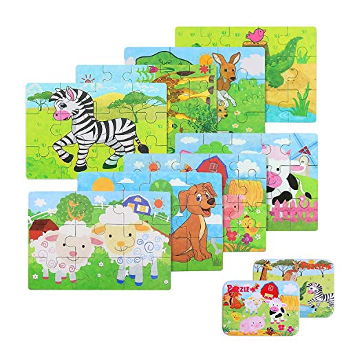BBLIKE Puzzles de Madera 112 Piezas, Animales Rompecabezas de Madera Puzzles Infantiles 3 4 5+ años, Habilidad motora Fina Juego de Regalo Educativo Preescolar de Aprendizaje temprano para niños