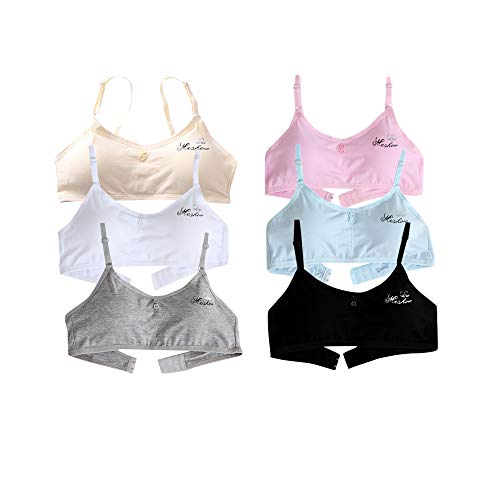 BBSMLIN 6 Pack Sujetador NiƱa 10 a 15 aƱos con Relleno - Algodon Top Interior con Correa de Hombro Ajustable BBSMLIN 6 Pack Sujetador NiƱa 10 a 15 aƱos con Relleno - Algodon Top Interior con Correa de Hombro Ajustable