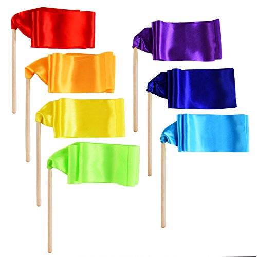 BBTO 7 Piezas de Cinta de Danza Cinta con Palo Cinta de Gimnasia Serpentina de Danza Cinta de Girar con Varita de Madera, 7 Colores BBTO 7 Piezas de Cinta de Danza Cinta con Palo Cinta de Gimnasia Serpentina de Danza Cinta de Girar con Varita de Madera, 7 Colores