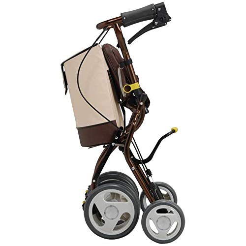 BBWYYQX Carretilla Las Personas de Edad Doblez Caminante Carrito de Compras,Asiento Cesta Ajustable Encargarse de Respaldo con Ruedas/A / 60.5×47×83cm