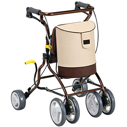 BBWYYQX Carretilla Las Personas de Edad Doblez Caminante Carrito de Compras,Asiento Cesta Ajustable Encargarse de Respaldo con Ruedas/A / 60.5×47×83cm